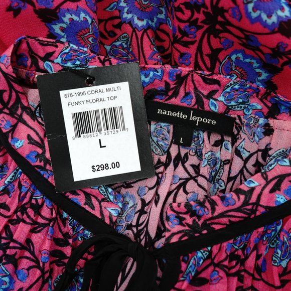 Nanette Lepore Funky Floral Blouse, Large - Picture 4 of 4